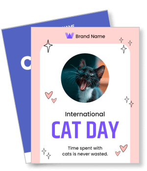 international cat day celebration with cute kitten template