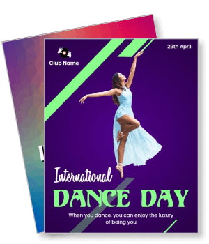 international dance day event ballet dancer posing abstract background template