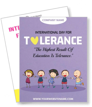 international day for tolerance children celebration educational message template