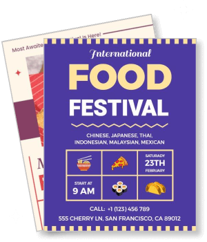 international food festival chinese japanese thai cuisine event template