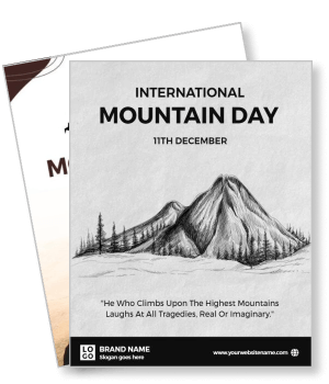 international mountain day sketch mountain illustration december event template