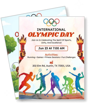 international olympic day celebration flyer sports activities event template