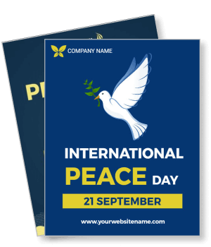 international peace day september 21 dove with olive branch template