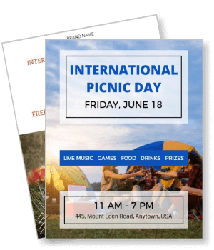international picnic day event with details and activities template