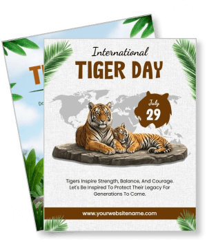 international tiger day july 29 awareness with tigers and world map template