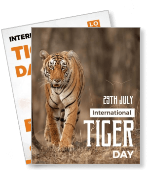 international tiger day with striking tiger image celebration theme template