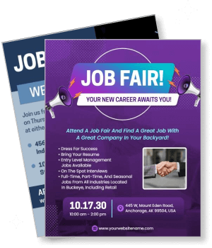 job fair new career opportunities event with details template