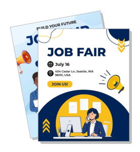 job fair poster july 16 seattle wa career event advertisement template