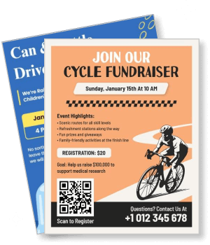 join our cycle fundraiser event with registration details template