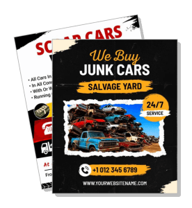 junk car purchase advertisement salvage yard service template