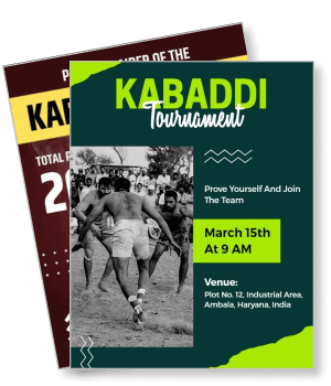 kabaddi tournament ambala india sports event announcement template
