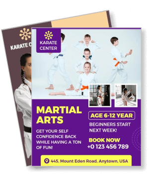 karate center martial arts for beginners classes aged 6 to 12 years template