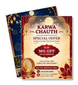 karwa chauth special offer flyer design with discount details template