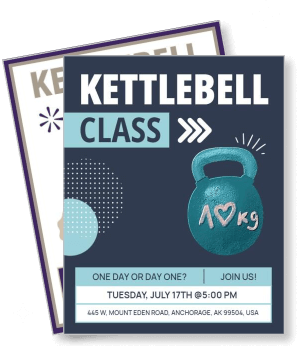 kettlebell class with date and location details template