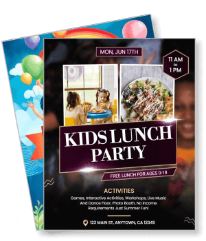 kids lunch party with activities free lunch june event template
