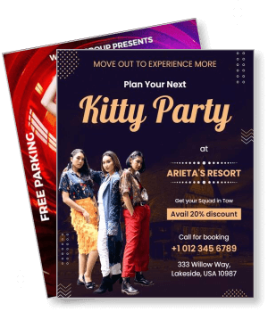 kitty party event arietas resort booking information template