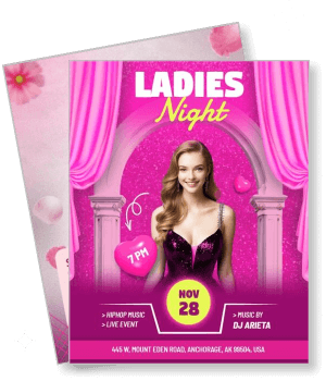 ladies night event with dj arieta and date november 28 template