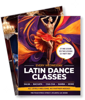 latin dance classes advertising salsa bachata cha cha samba classes template