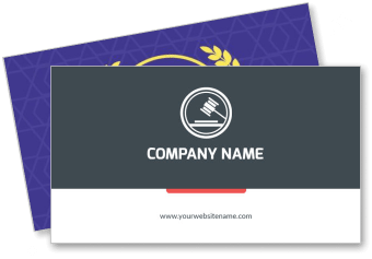 law firm business card template design with gavel logo