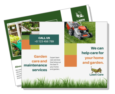 lawn care garden maintenance services flyer design template