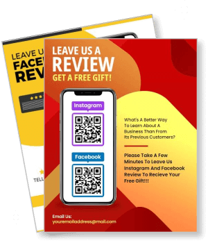 leave a review get free gift promotion instagram facebook qr codes template