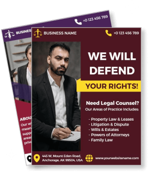 legal services defend your rights attorney flyer template