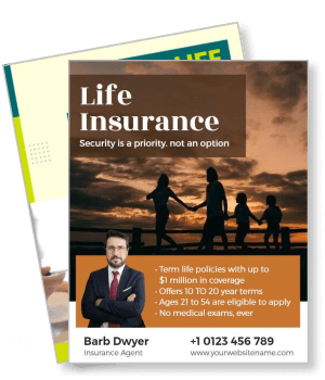 life insurance poster family security coverage policies template