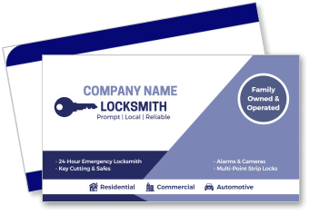 locksmith business card template emergency services reliable family owned
