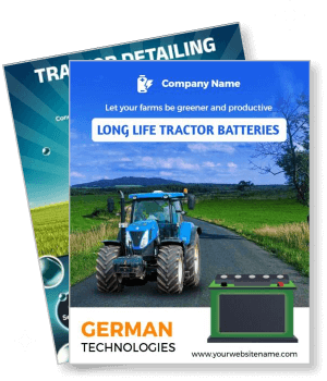 long life tractor batteries advertisement german technologies template