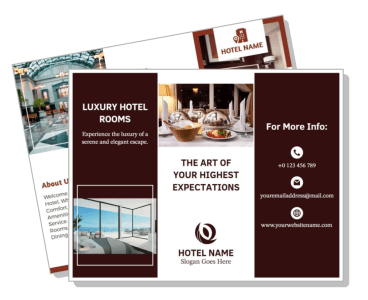 luxury hotel brochure design with information and images template