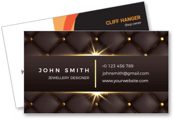 luxury jewelry designer business card template gold and black design