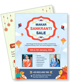 makar sankranti sale handwoven textiles event india template