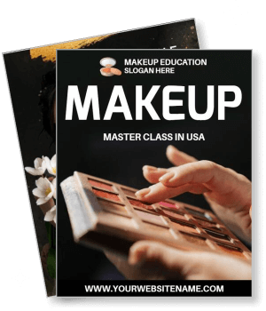 makeup master class usa education banner with palette template