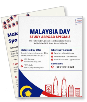 malaysia day study abroad special promotion template