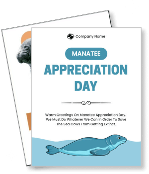 manatee appreciation day event with conservation message template
