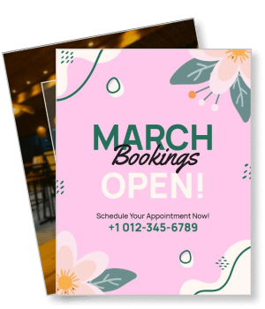 march appointments open booking advertisement floral background template