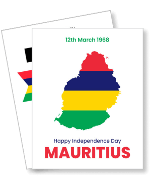 mauritius independence day flag map design template