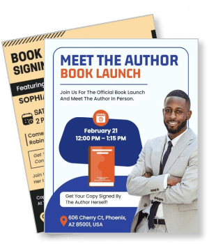 meet the author book launch event design template