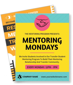 mentoring mondays program with info for transfer student event template