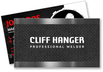 metal texture business card design welder professional template