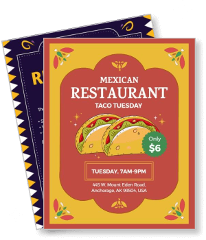 mexican restaurant taco tuesday promotion design template