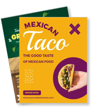 mexican taco advertisement good taste food yellow design template