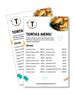 mexican tortas menu with prices authentic grilled sandwiches template