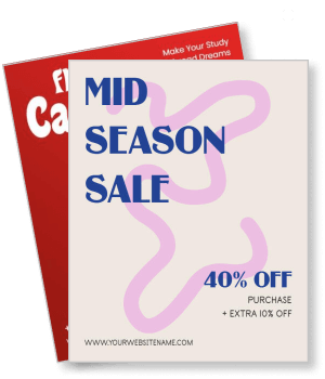 mid season sale promotion design 40 percent off extra discount offer template