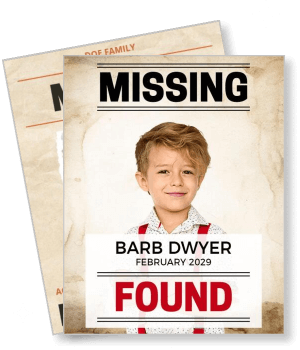 missing poster young boy found safe successful recovery template