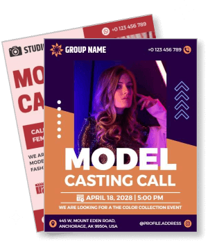 model casting call event template april 2028
