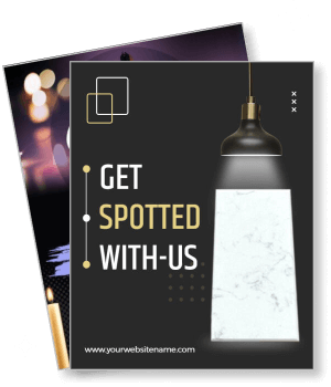 modern advertisement get spotted with us lamp design template
