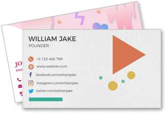 modern business card design with social media links template