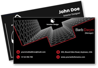 modern interior design black business card template