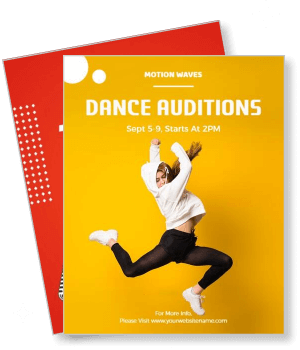 motion waves dance audition design with date and time information template